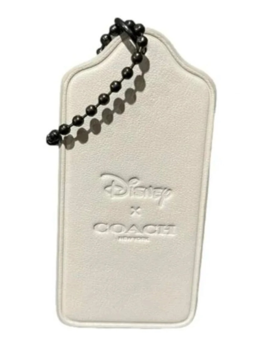 NEW Coach Disney Mickey Mouse Chalk White Leather Fob Bag Charm Bag Tag Keychain - Picture 8 of 8